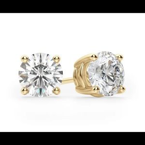 Nexus Round 14k Yellow Gold Diamond Studs